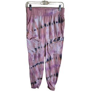 Young Fabulous & Broke Utility Cargo Tie Dye Elastic Waist Joggers Size XS